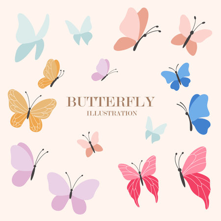 butterflies design over beige background vector illustration  EPS10のイラスト素材