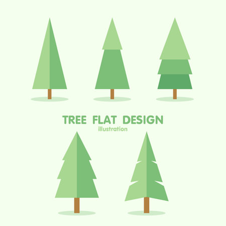 Tree Plant illustration, flat design, and minimal styleのイラスト素材