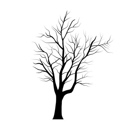 Halloween scary trees, dry tree silhouette, Halloween decoration.のイラスト素材