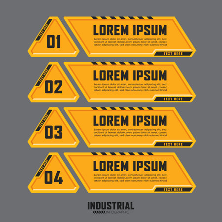 Lower third infographic template, Industrial warning label signのイラスト素材