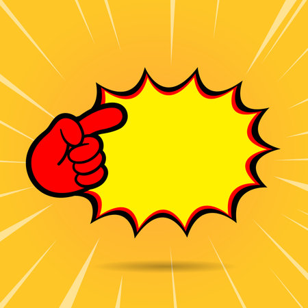 Promotion Price tag and sale signs with pointing hand icon. red yellow isolated template.のイラスト素材