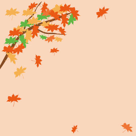 The maple leaves falling from the tree vector image illustrationのイラスト素材