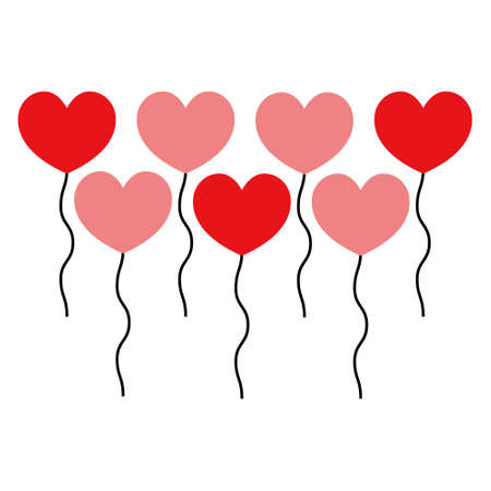 There are several heart balloons lined up vector image illustrationのイラスト素材
