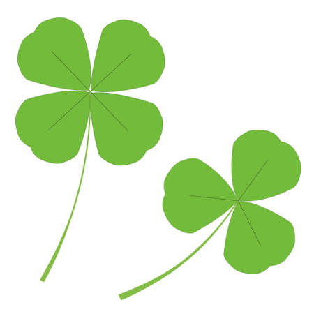 Three-leaf clover and four-leaf clover vector image illustrationのイラスト素材