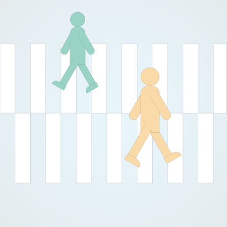 The people crossing the crosswalk vector image illustrationのイラスト素材