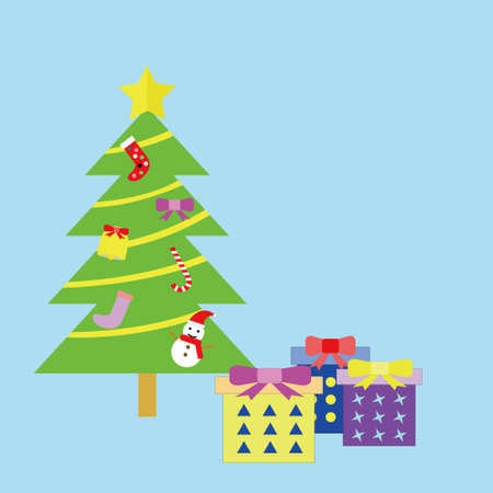 Christmas trees and gift packages vector image illustrationのイラスト素材