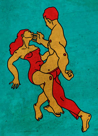 Couple dancing with passion and loveの写真素材