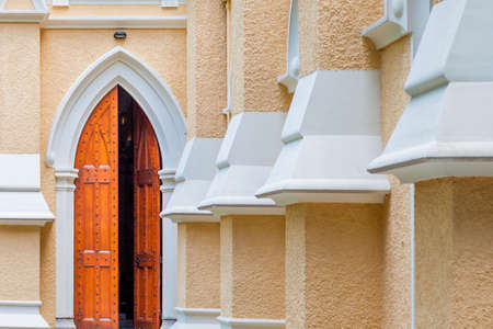 Entrance of a church, nobodyの写真素材