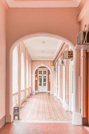 Classic hallway of an University of Hong Kongのeditorial素材