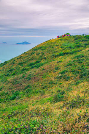 Dragon back trail, hiking pathway in Hong Kongの写真素材