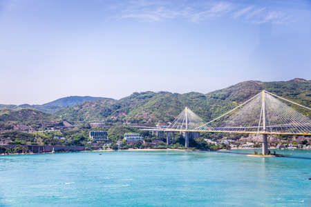 Bridge in Hong Kong West in sunny dayの写真素材