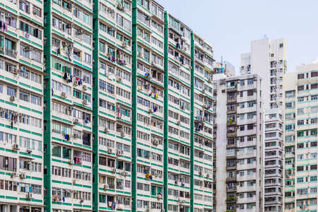 Apartment exterior in Hong Kong, nobodyの写真素材