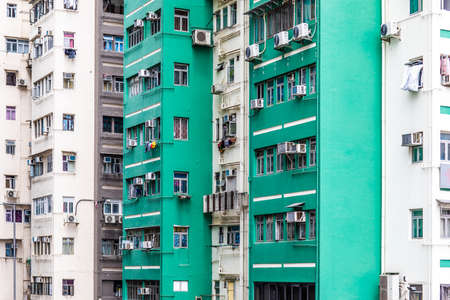 Apartment exterior in Hong Kong, nobodyの写真素材