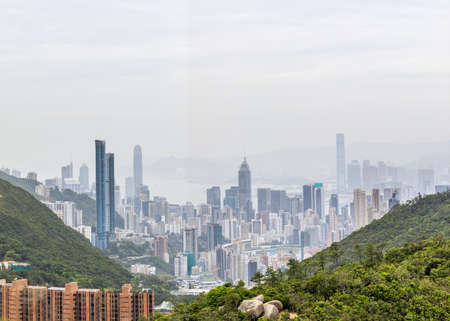 Hong Kong in dusty day, nobody