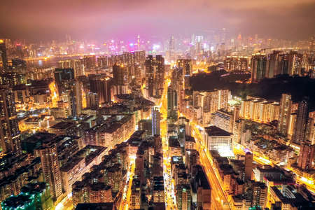 This is about Night street in Kowloon, Hong Kongの写真素材
