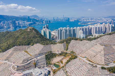 Public cemetery in Hong Kongの写真素材