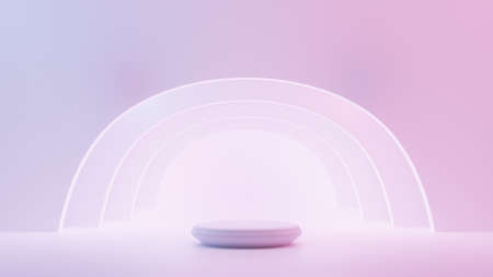 Abstract colorful 3D rendering background. indoor stage for product presentation, CGの写真素材