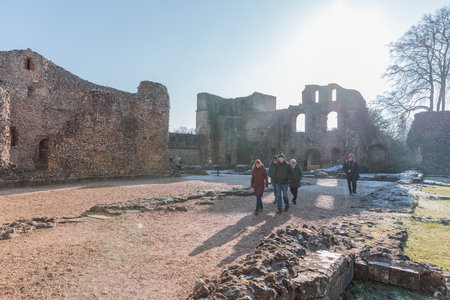The famous English Heritage site, Wolvesey Castle, the Monumental remains, bishops of Winchester, daytimeのeditorial素材