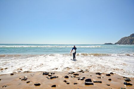 Algarve: Surfer Beach Praia da Arrifana near Aljezur Portugalの写真素材