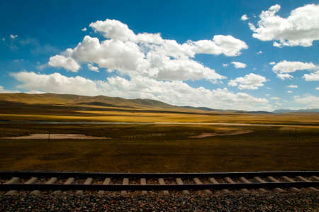 Tracks on the plateauの写真素材