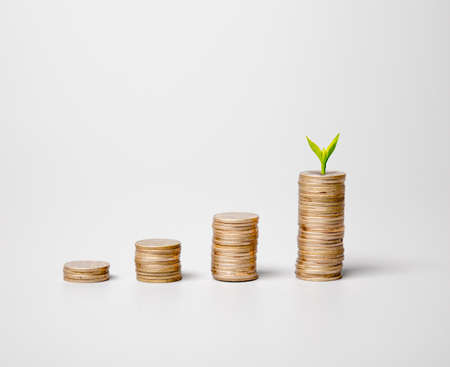 Piled coinsの写真素材