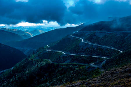 Western plateau mountain roadの写真素材