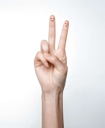 Hand with gesture signの写真素材