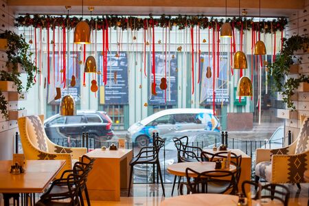 Moscow / Russia - January 12, 2013: View from the window of the cafe Bistronomyのeditorial素材