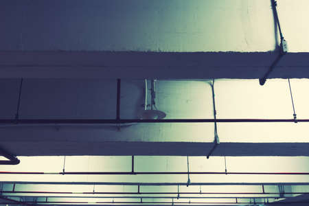 Pipe Systems, pipeline on building ceiling. tone cinematicの写真素材