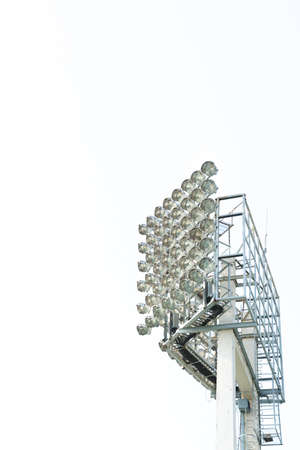 Stadium lights on white backgroundの写真素材