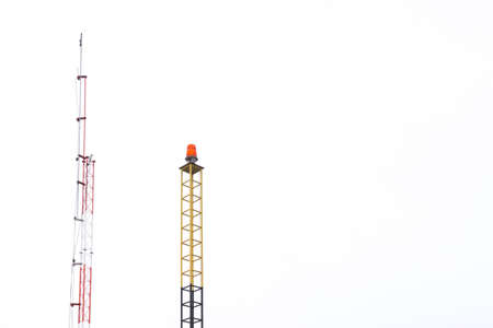 White isolate background telecommunications antenna for radioの写真素材