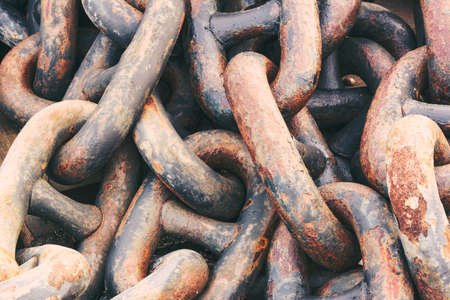 High contrast old chain backgroundの写真素材