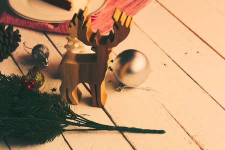 Christmas wooden backgroundの写真素材
