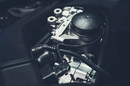 Close up shot of car engine for background