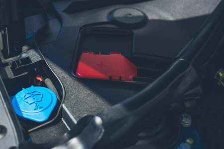 Close up shot of car engine for background