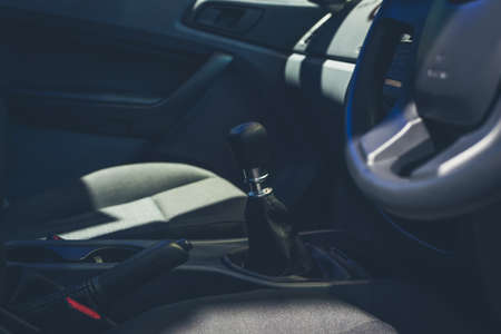 Automatic gear stick inside modern car  for backgroundの写真素材