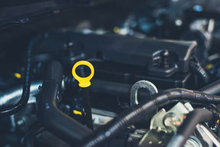 Close up shot of car engine for background