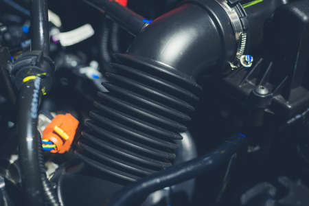 Close up shot of car engine for backgroundの写真素材