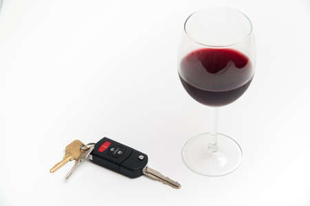 red wine and keyの写真素材