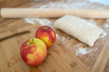 series of making apple pieの写真素材