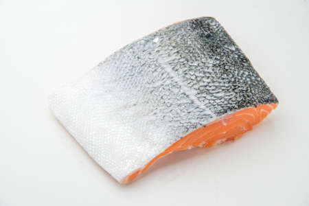 isolated raw salmonの写真素材