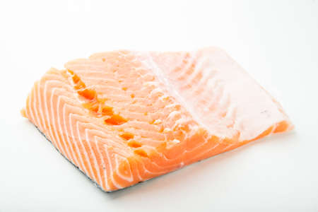 isolated raw salmonの写真素材