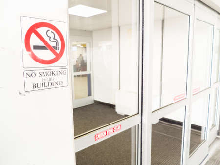 no smoking sign at enteranceの写真素材