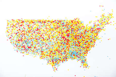 USA map made with beadsの写真素材