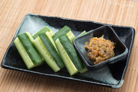 cucumber with japanese dip, Kinzanji Miso