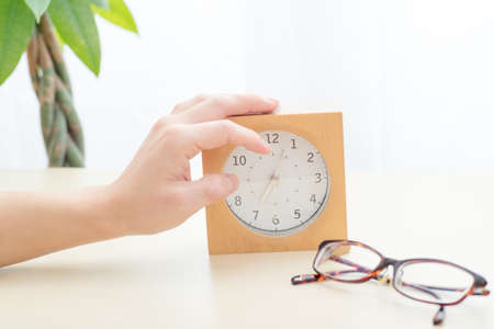 leaching arm to stop alarm in early morningの写真素材