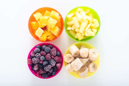 assorted frozen fruitsの写真素材