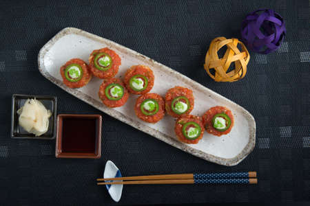 crispy jalapeno sushiの写真素材