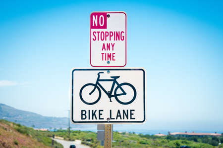 ocean view bike roadの写真素材