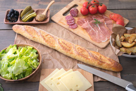 cooking italian sandwichの写真素材